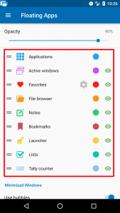 Configuring Floating Applications