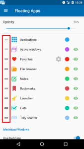 Configuring Floating Applications