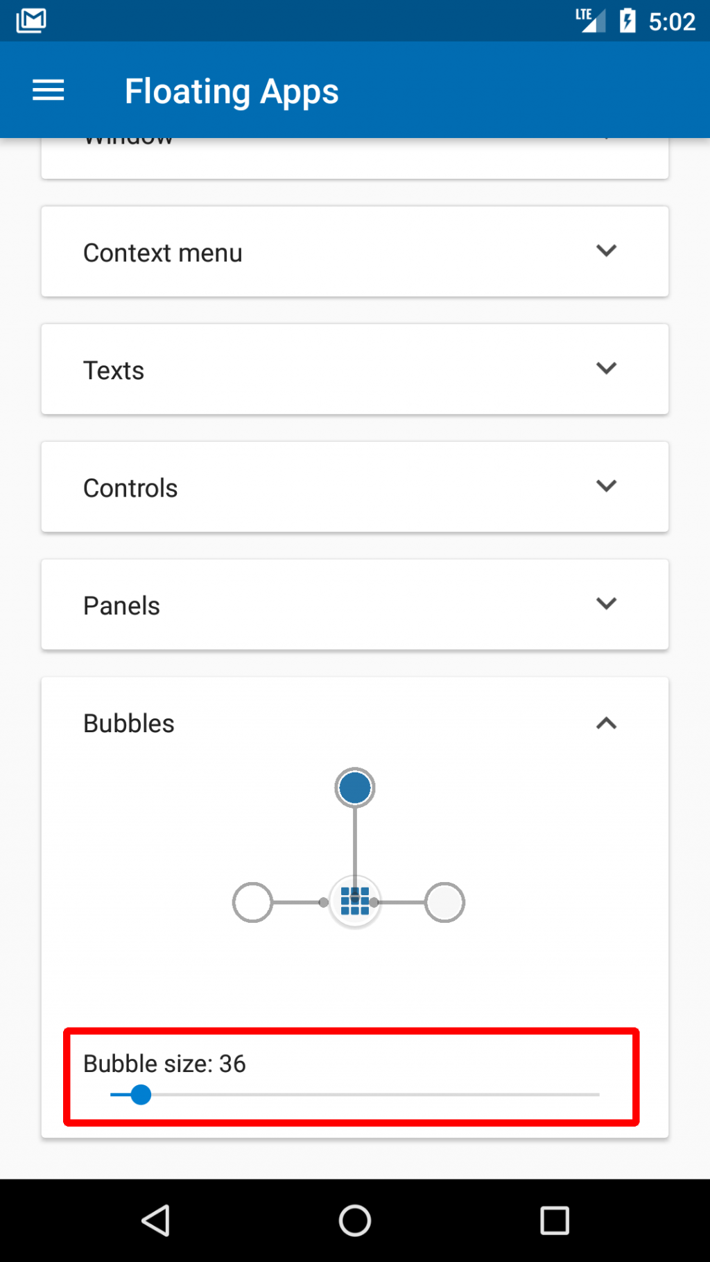 How to configure different bubbles for floating apps? Floating Apps