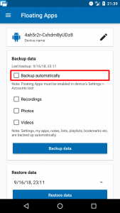 Floating Apps backup